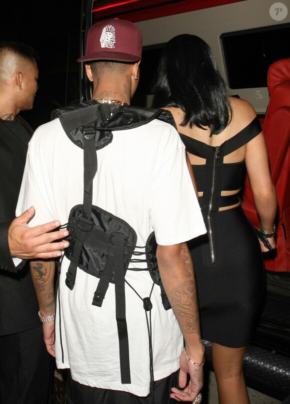 Kylie Jenner et Tyga quittent le restaurant Craig's après un dîner post-MTV Video Music Awards. West Hollywood, le 30 août 2015.