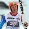 Didier Cuche a terminé premier de la descente de Garmisch-Partenkirchen, en Allemagne, le 28 janvier 2012