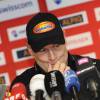 Didier Cuche lors de l'annonce de sa retraite à Kitzbühel, le 19 janvier 2012