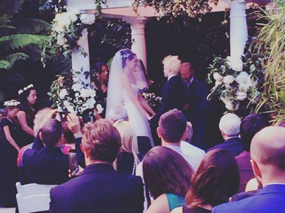 Mariage de Deryck Whibley et Ariana Cooper à Los Angeles le 30 août 2015.