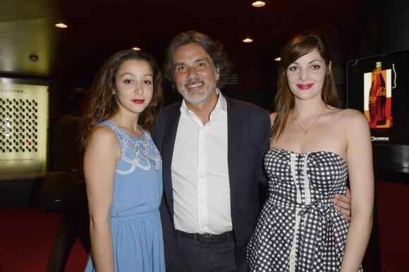 Christophe Barratier entre sa fille Violette et sa compagne Gwendoline Doytcheva - Pierre Richard fête ses 80 ans à l'Olympia à Paris, le 13 juin 2014.