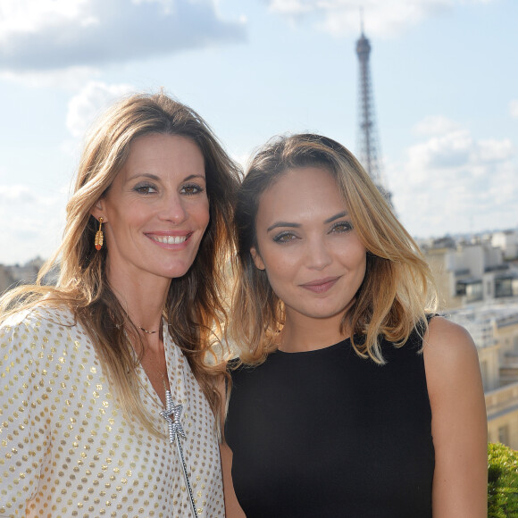 Sophie Thalmann et Valérie Bègue - Conférence de presse de l'association "Les bonnes fées" à Paris avec le comité Miss France à Paris le 3 septembre 2015.