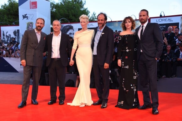 Ralph Fiennes, Corrado Guzzanti, Tilda Swinton, Luca Guadagnino, Dakota Johnson, Matthias Schoenaerts - Tapis rouge du film "A Bigger Splash" lors du 72e festival du film de Venise (la Mostra), le 6 septembre 2015.