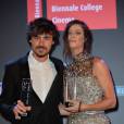 Edoardo Natoli, Anna Mouglalis - PressRoom de la remise du prix "Kineo" lors du 72e Festival du Film de Venise, la Mostra. Le 6 septembre 2015