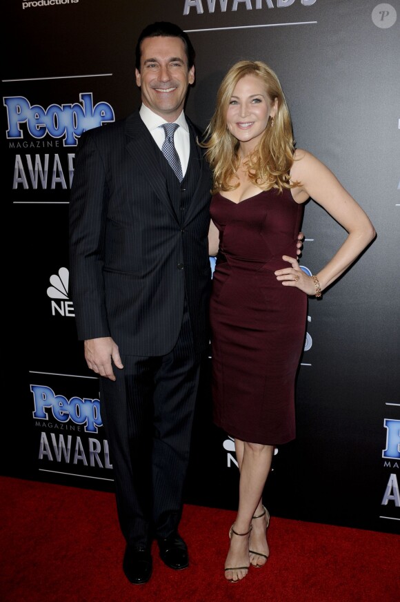 Jon Hamm et Jennifer Westfeldt - Soirée "People Magazine Awards" à Los Angeles le 18 décembre 2014.