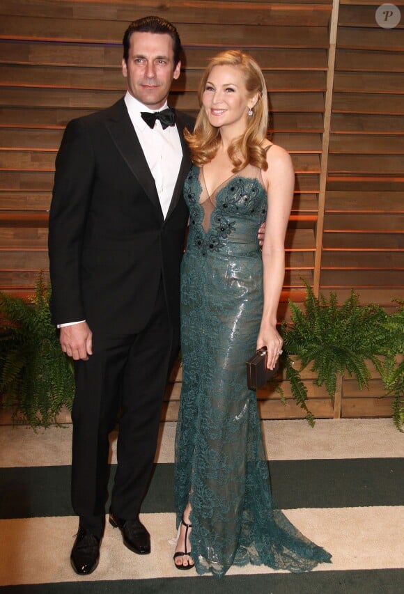 Jon Hamm, Jennifer Westfeldt - Arrivées des people à la soirée Vanity Fair, après la 86e cérémonie des Oscars, le 2 mars 2014