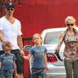  Zlatan Ibrahimovic avec sa compagne Helena Seger et leurs fils Maximilian et Vincent à New York, le 25 juin 2014 