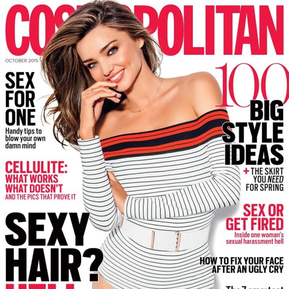 Miranda Kerr photographiée par Russell James pour l'édition australienne de Cosmopolitan. Numéro d'octobre 2015.