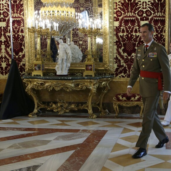 Le roi Felipe VI d'Espagne assurait plusieurs audiences le 7 septembre 2015 à Madrid.