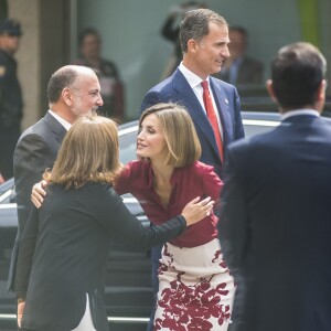 Letizia et Felipe VI d'Espagne célébraient le 9 septembre 2015 les 35 ans du Tribunal constitutionnel à Madrid à l'occasion d'un déjeuner qui y était organisé.