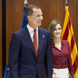 Letizia et Felipe VI d'Espagne célébraient le 9 septembre 2015 les 35 ans du Tribunal constitutionnel à Madrid à l'occasion d'un déjeuner qui y était organisé.