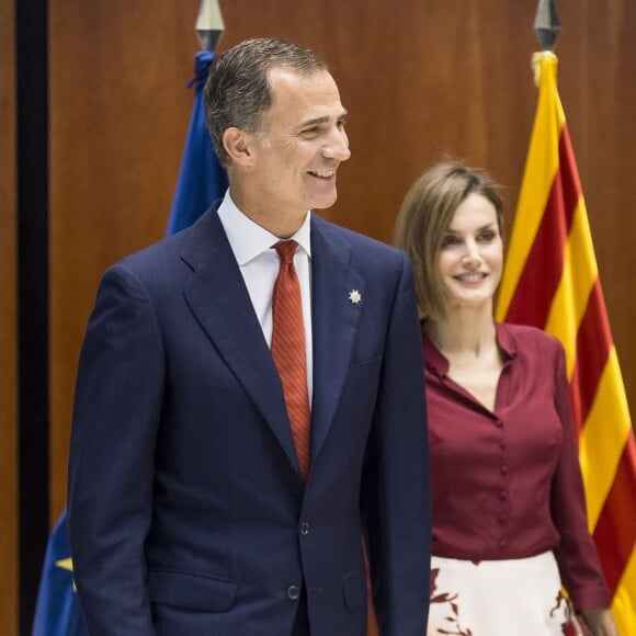 Letizia et Felipe VI d'Espagne célébraient le 9 septembre 2015 les 35 ans du Tribunal constitutionnel à Madrid à l'occasion d'un déjeuner qui y était organisé.