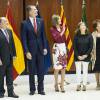 Letizia et Felipe VI d'Espagne célébraient le 9 septembre 2015 les 35 ans du Tribunal constitutionnel à Madrid à l'occasion d'un déjeuner qui y était organisé.