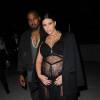Kanye West et Kim Kardashian arrivent au Pier 26 pour assister au défilé Givenchy printemps-été 2016. New York, le 11 septembre 2015.