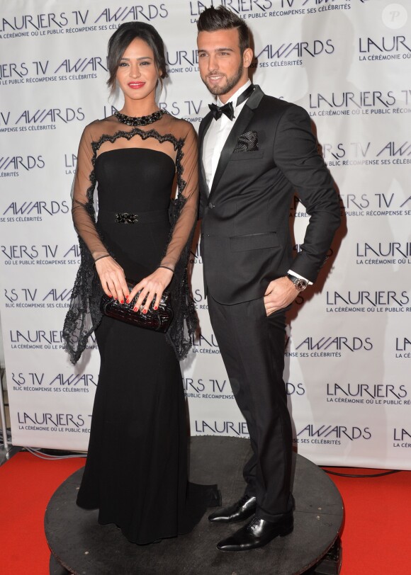 Leila et Aymeric (Secret Story 8) assistent aux Lauriers TV Awards 2015 à la Cigale à Paris, le 6 janvier 2015.
