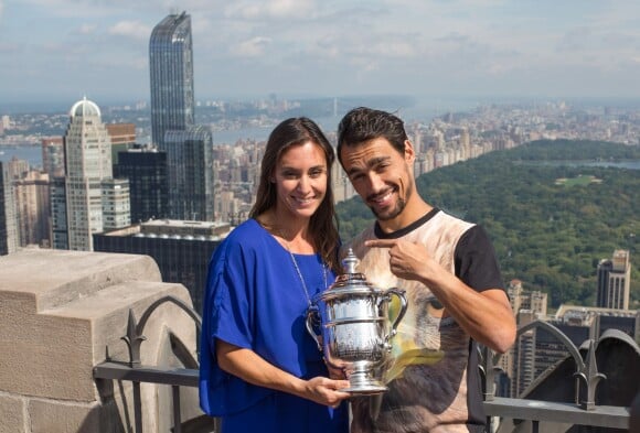 Flavia Pennetta et son chéri Fabio Fognini à New York après la victoire à l'US Open le 13 septembre 2015.