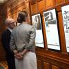 La princesse héritière Victoria de Suède, enceinte de son deuxième enfant, rendait hommage à Folke Bernadotte lors du vernissage d'une exposition qui lui est dédiée à Stockholm, au Medelhavsmuseet, le 17 septembre 2015