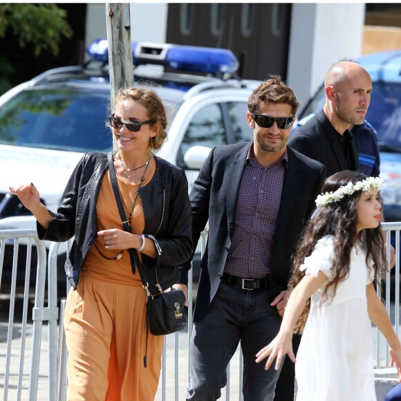 Bixente Lizarazu et Claire Keim au Cap-Ferret lors du mariage de Pascal Obispo le 19 septembre 2015.