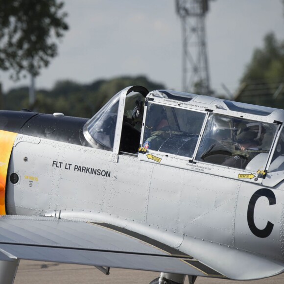 Le prince William participait le 22 septembre 2015 au 100e anniversaire du 29e escadron à la base de la Royal Air Force (RAF) de Coningsby à Lincoln.