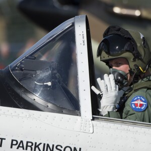 Le prince William participait le 22 septembre 2015 au 100e anniversaire du 29e escadron à la base de la Royal Air Force (RAF) de Coningsby à Lincoln.