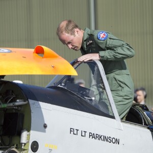 Le prince William participait le 22 septembre 2015 au 100e anniversaire du 29e escadron à la base de la Royal Air Force (RAF) de Coningsby à Lincoln.