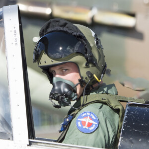 Le prince William participait le 22 septembre 2015 au 100e anniversaire du 29e escadron à la base de la Royal Air Force (RAF) de Coningsby à Lincoln.
