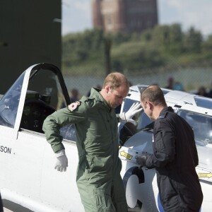 Le prince William participait le 22 septembre 2015 au 100e anniversaire du 29e escadron à la base de la Royal Air Force (RAF) de Coningsby à Lincoln.