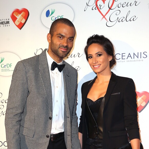 Tony Parker et sa femme Axelle Francine au "Par Coeur Gala" à l'occasion des 10 ans de l'association "Cekedubonheur" au pavillon d'Armenonville à Paris le 24 septembre 2015