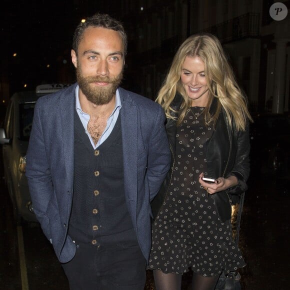 Exclusif - James Middleton et Donna Air à la sortie de The Arts Club dans le quartier de Mayfair à Londres, le 8 février 2014.