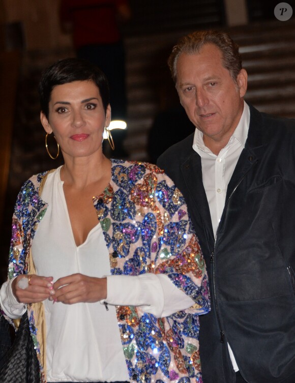 Cristina Cordula prend la pose avec son compagnon - Soirée de lancement d'Octobre Rose (le mois de lutte contre le cancer du sein) au Palais Chaillot à Paris le 28 septembre 2015