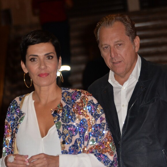 Cristina Cordula prend la pose avec son compagnon - Soirée de lancement d'Octobre Rose (le mois de lutte contre le cancer du sein) au Palais Chaillot à Paris le 28 septembre 2015