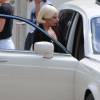 Lady Gaga sur le tournage de "American Horror Story: Hotel" à Los Angeles, le 16 septembre 2015.