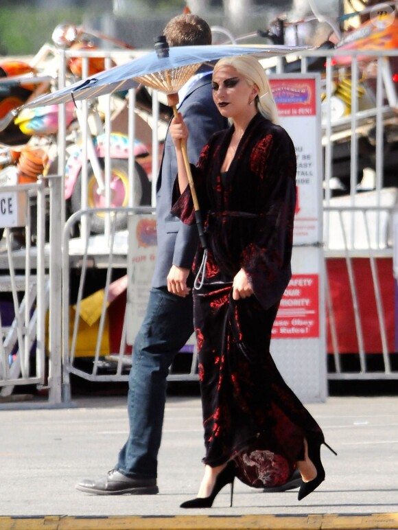 Lady Gaga sur le tournage de 'American Horror Story: Hotel' à Los Angeles, le 9 septembre 2015
