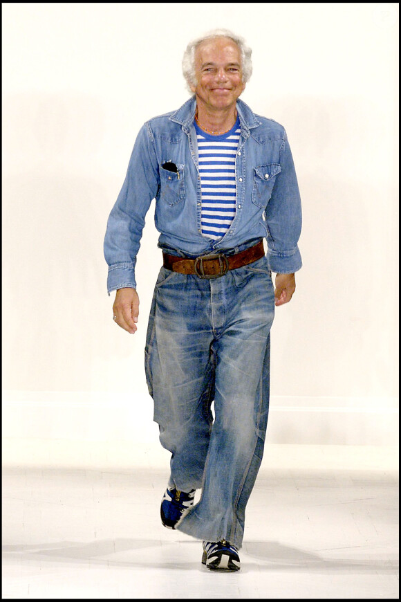 Ralph Lauren à l'issue de son défilé en 2005