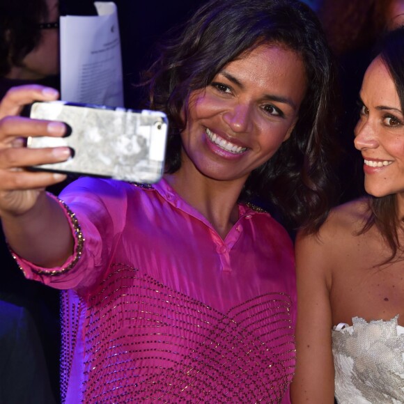 Laurence Roustandjee, Karine Lima - Défilé "Christophe Guillarmé" collection prêt-à-porter Printemps/Eté 2016 lors de la fashion week à l'atelier Renault à Paris le 30 septembre 2015.