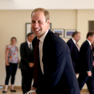 Le prince William, duc de Cambridge, lançait le programme Coach Core Welsh Rugby au centre national du sport à Cardiff, le 1er octobre 2015.