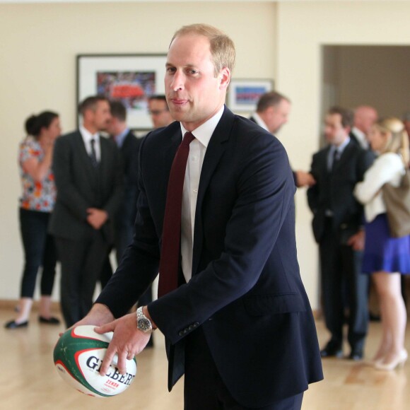 Le prince William, duc de Cambridge, lançait le programme Coach Core Welsh Rugby au centre national du sport à Cardiff, le 1er octobre 2015.