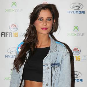 Malika Ménard (Miss France 2010) - Soirée de lancement du jeu vidéo "FIFA 2016" au Faust à Paris, le 21 septembre 2015.