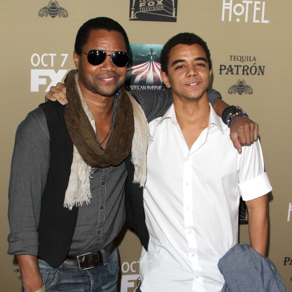 Cuba Gooding Jr et son fils Spencer Gooding à la première de «American Horror Story» à Los Angeles, le 3 octobre 2015