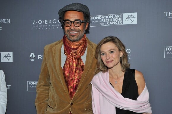 Exclusif - Yannick Noah, Axelle Davezac (directrice générale chez Fondation ARC pour la recherche sur le cancer) - Dîner de gala au profit de la Fondation ARC pour la recherche contre le cancer du sein à l'hôtel Peninsula à Paris le 1er octobre 2015.