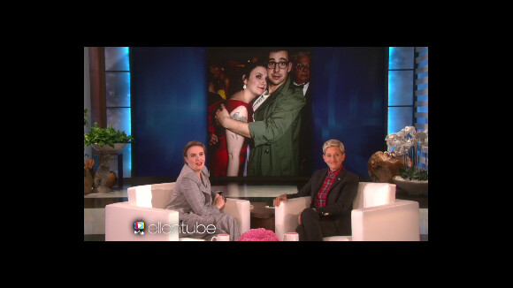 Lena Dunham évoque son petit ami Jack Antonoff sur le plateau d'Ellen DeGeneres, le 2 octobre 2015.