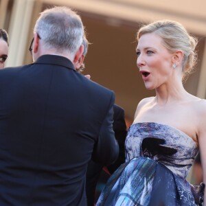 Todd Haynes, Cate Blanchett - Montée des marches du film "Carol" lors du 68e Festival International du Film de Cannes, le 17 mai 2015.
