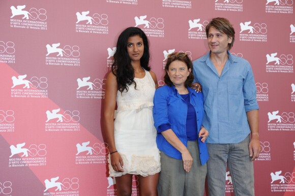 Aurora Marion, Chantal Akerman et Stanislas Merha à Venise le 3 septembre 2011.