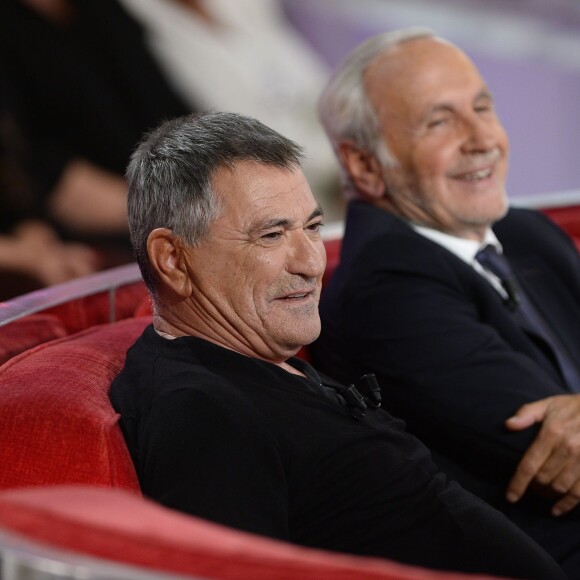 Jean-Marie Bigard et Patrice Laffont - Enregistrement de l'émission "Vivement Dimanche" consacrée à Jean-Marie Bigard, au Studio Gabriel à Paris le 7 octobre 2015. Diffusion le 11 octobre 2015 sur France 2.