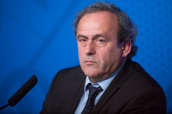 Michel Platini lors de la conférence de presse pour l'ouverture de la billetterie de l'Euro 2016 à Paris, le 10 juin 2015