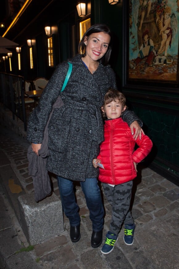 Kareen Antonn et son fils Elio - Showcase de la comédie musicale "Marie Antoinette et le Chevalier de Maison Rouge" au restaurant la Bonne Franquette, à Paris, France, le 9 octobre 2015.