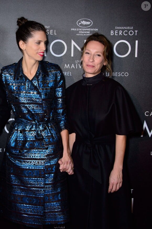 Maïwenn Le Besco et Emmanuelle Bercot - Avant-première du film "Mon Roi" au cinéma Gaumont Capucines à Paris, le 12 octobre 2015.