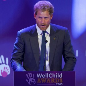 Le prince Harry lors de la cérémonie des prix WellChild, qui récompensent le courage des enfants malades et de leur famille, le 5 octobre 2015 à Londres.