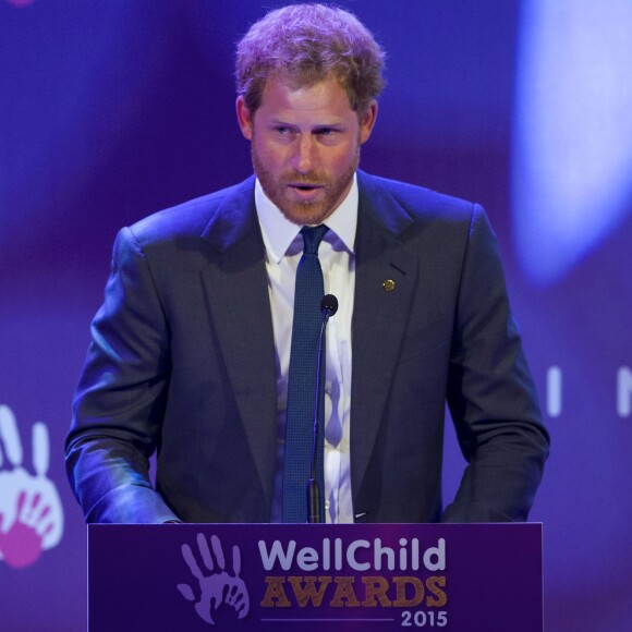 Le prince Harry lors de la cérémonie des prix WellChild, qui récompensent le courage des enfants malades et de leur famille, le 5 octobre 2015 à Londres.