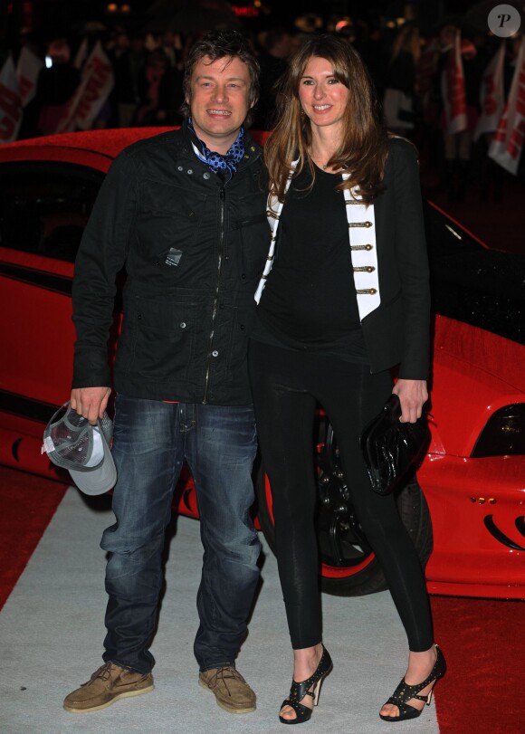 Jamie Oliver et sa femme Jools Oliver à la première de 'Kick-Ass' à Londres, le 22 mars 2010